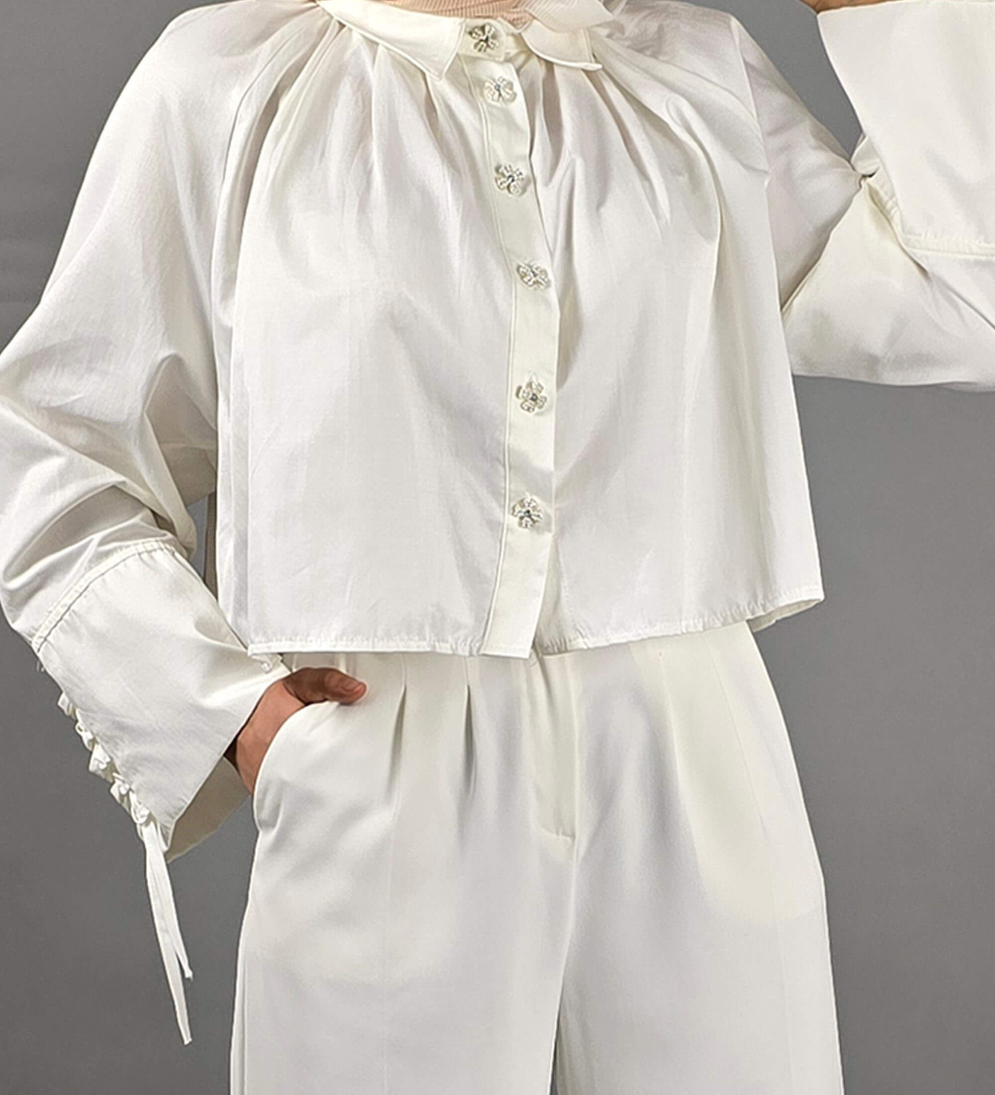 Decorative Button-Up Shirt