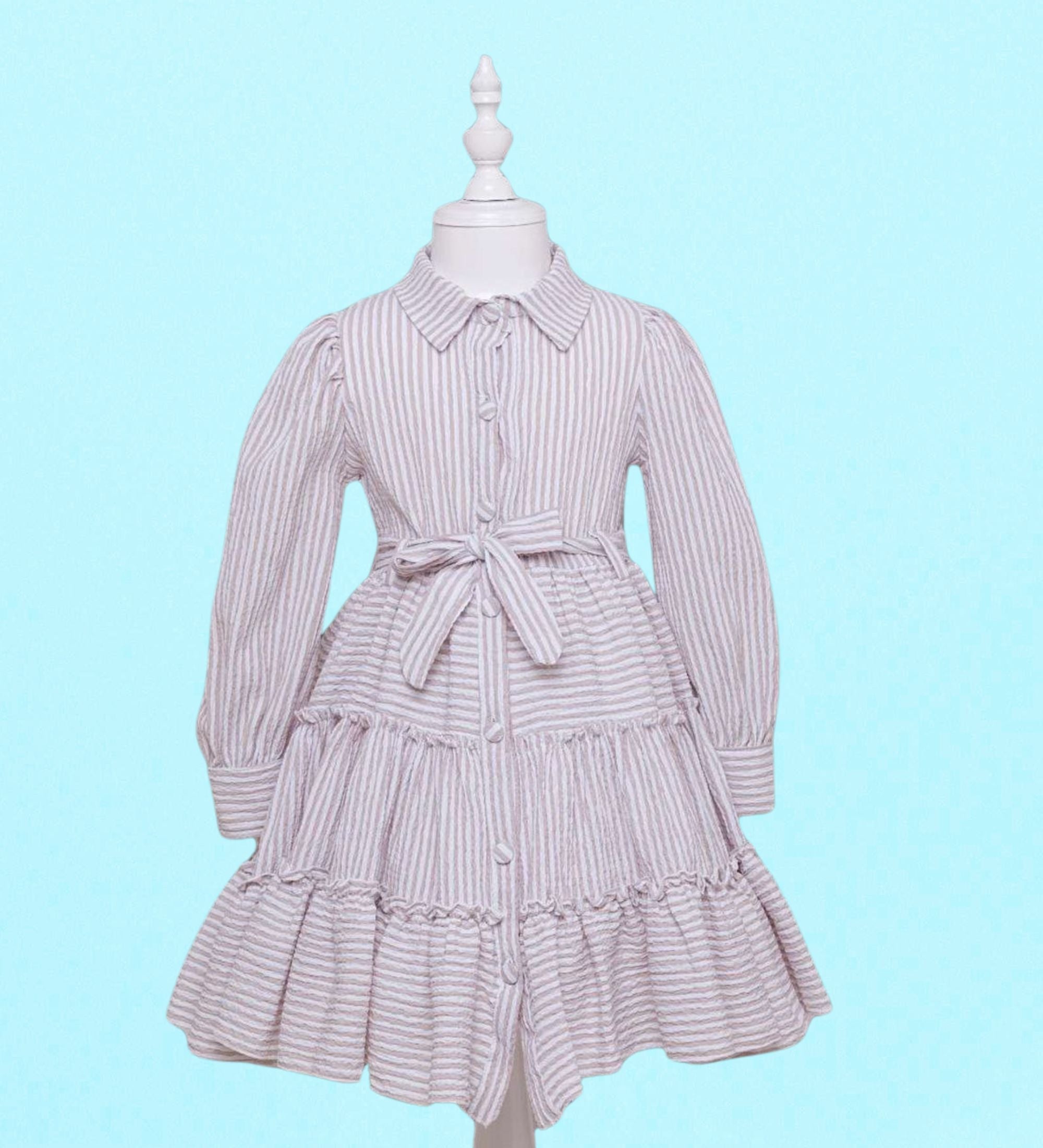 فستان قميص كلاسيكي أنيق متعدد الطبقات