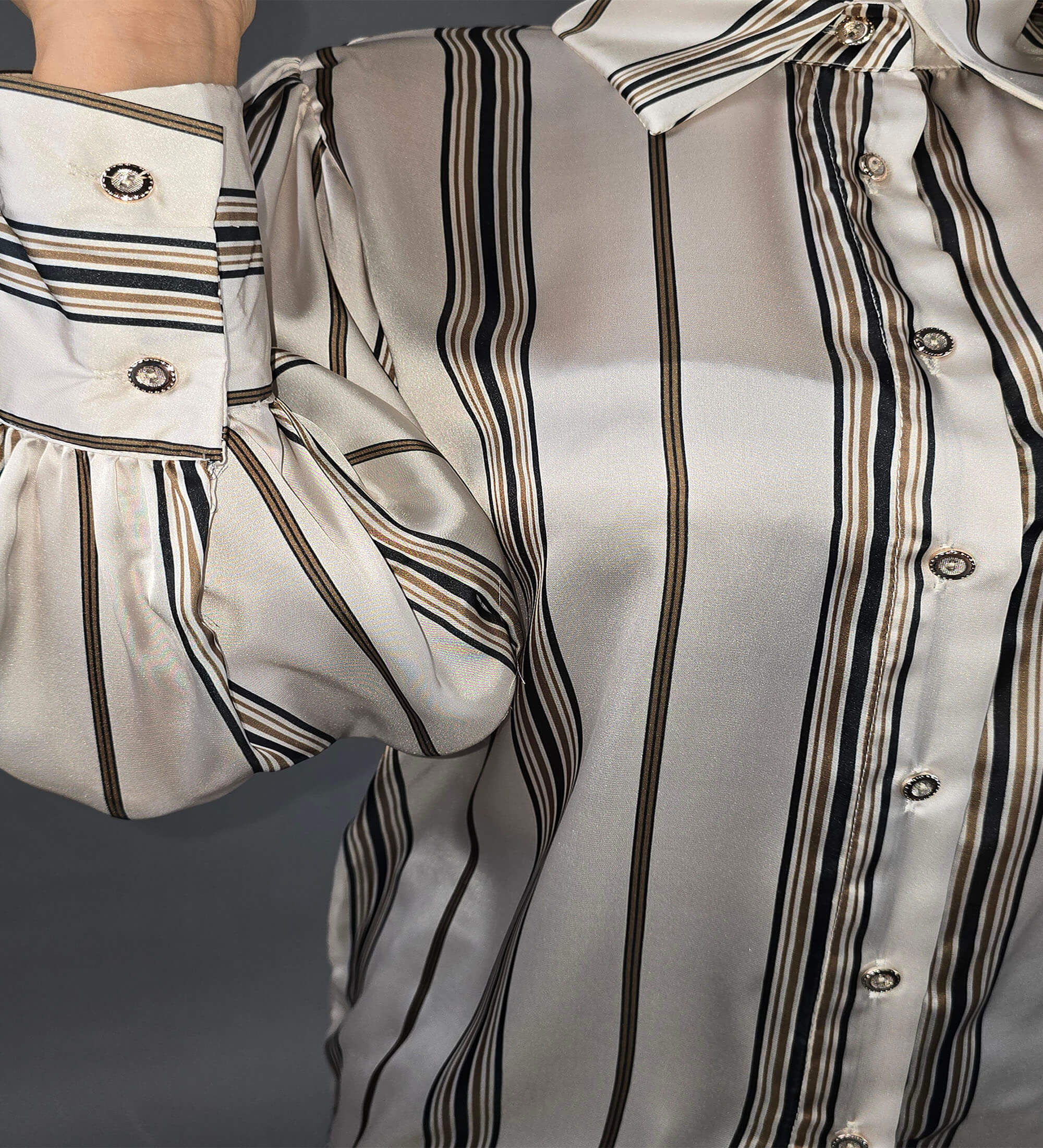 Satin Puff Sleeve Shirt