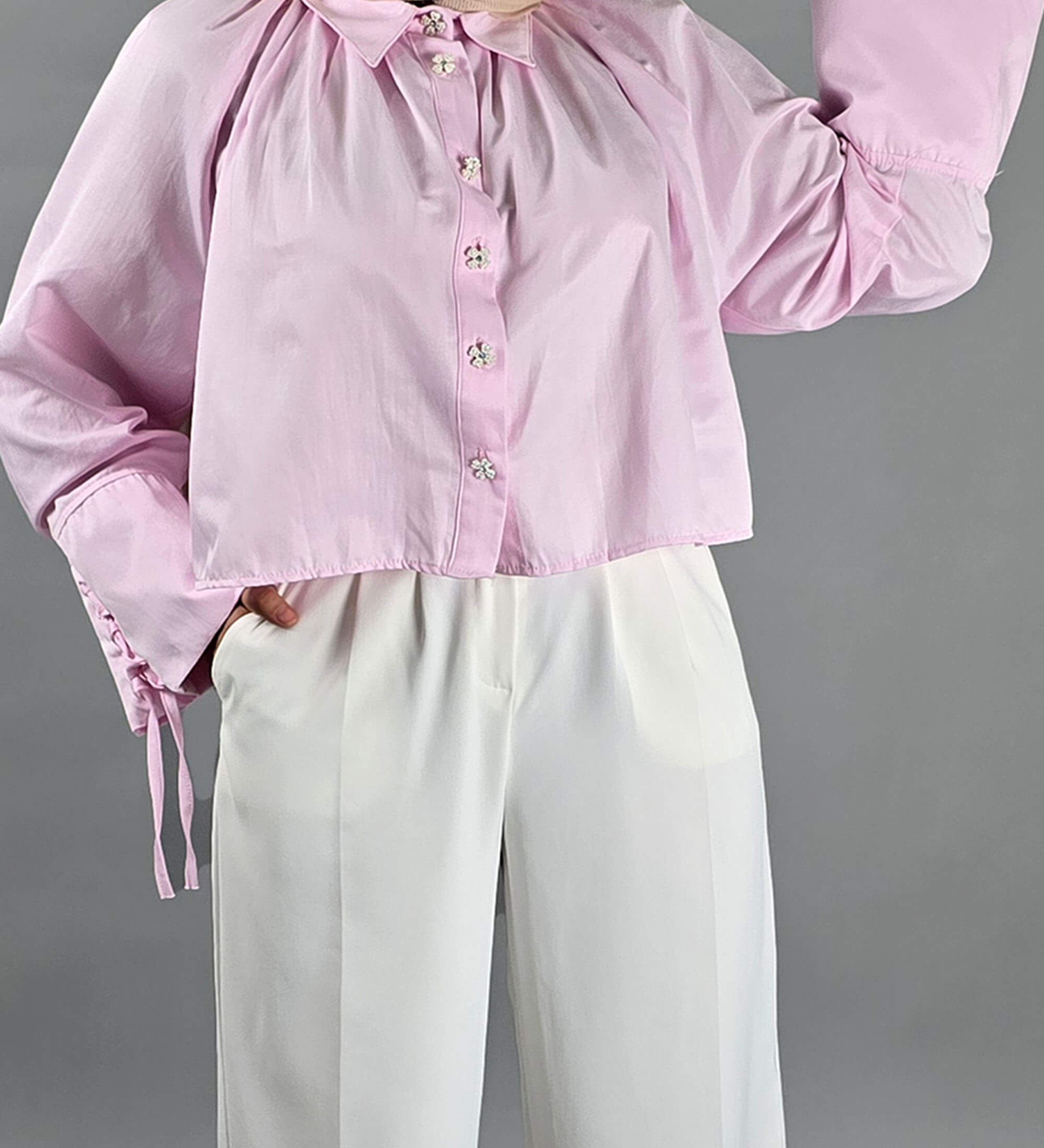 Decorative Button-Up Shirt