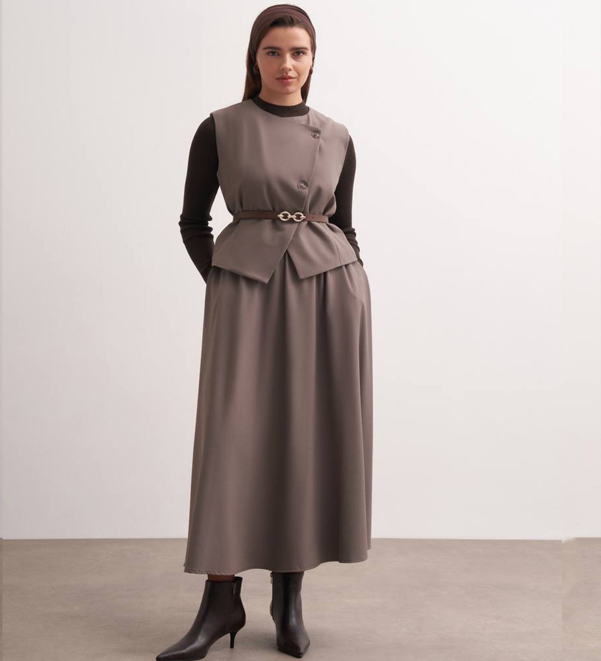 Nandini Skirt and Vest Set with Waist Belt