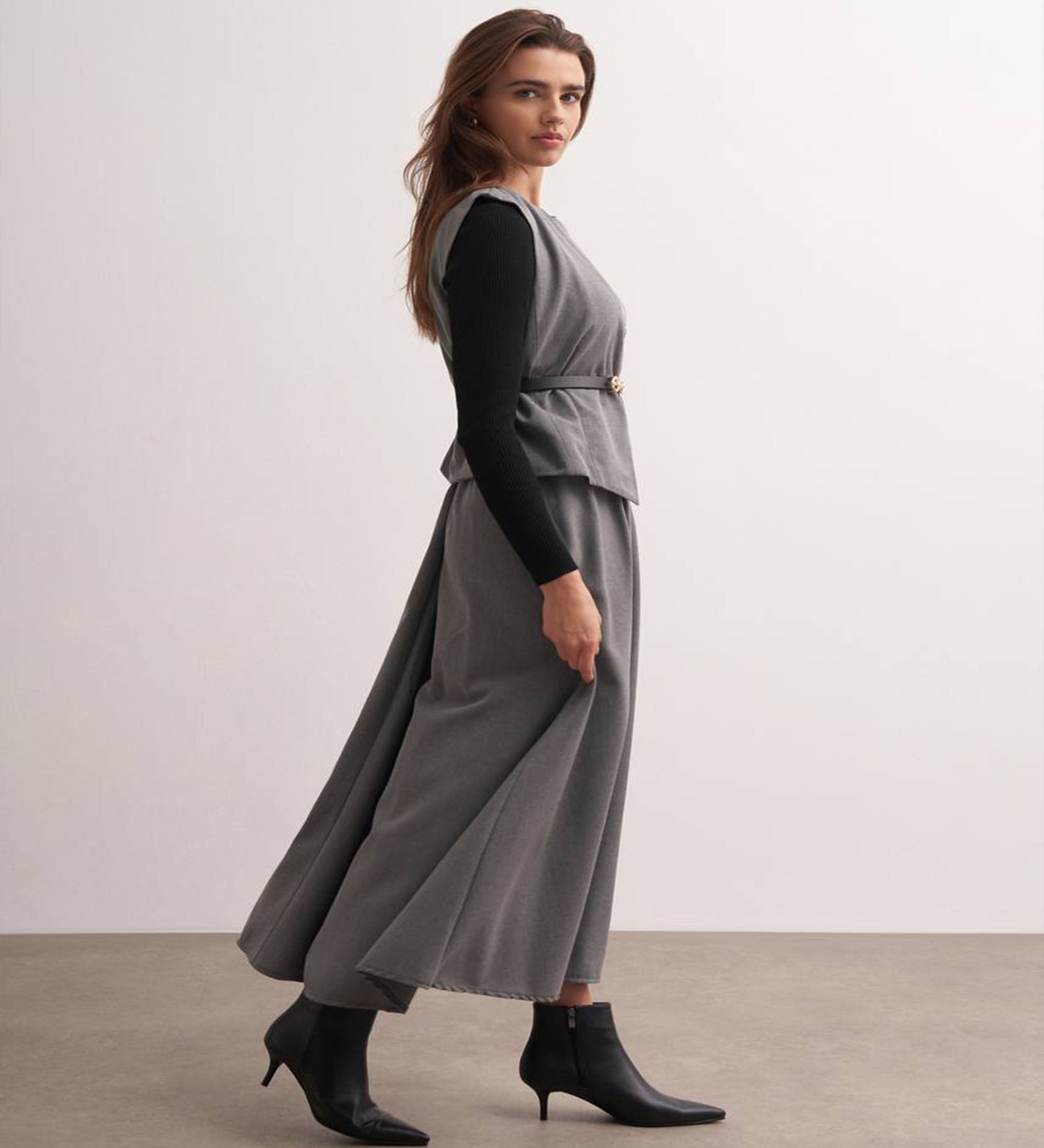 Nandini Skirt and Vest Set with Waist Belt