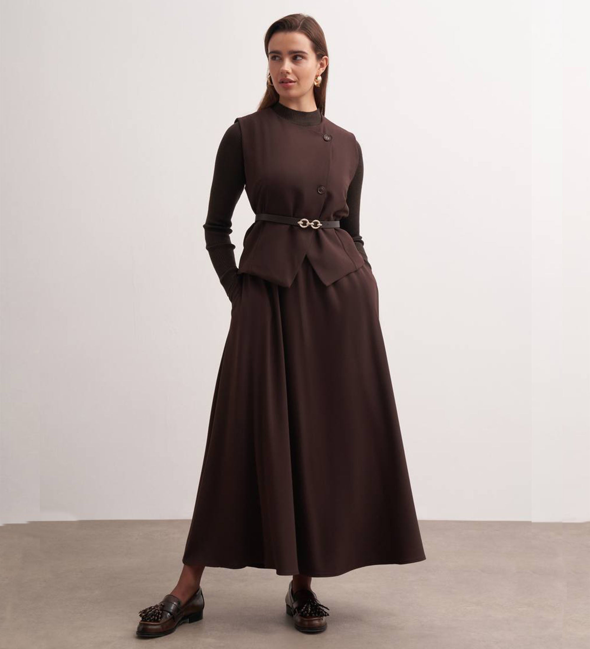 Nandini Skirt and Vest Set with Waist Belt