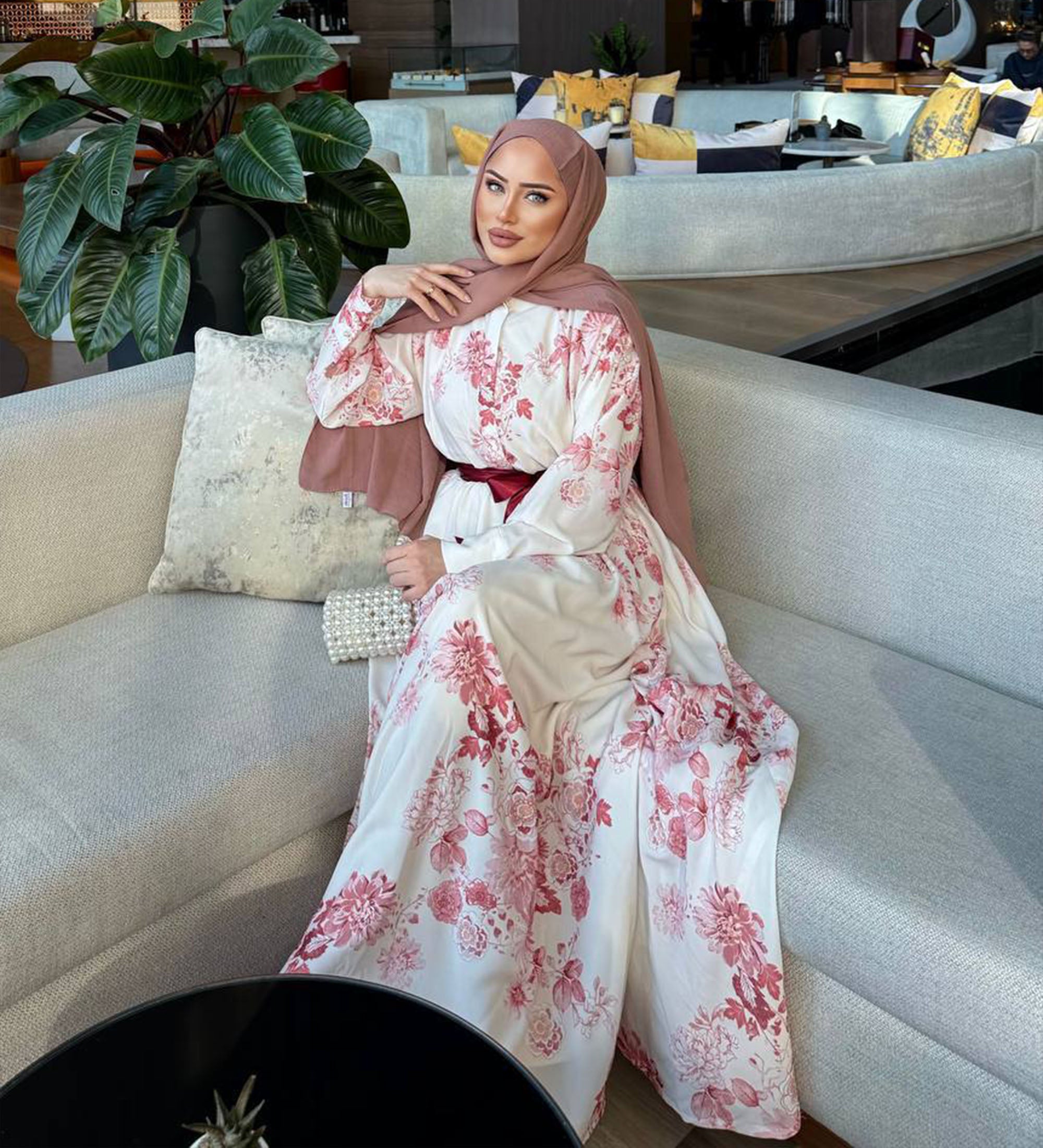 Luxurious Long Dress with Waist Belt