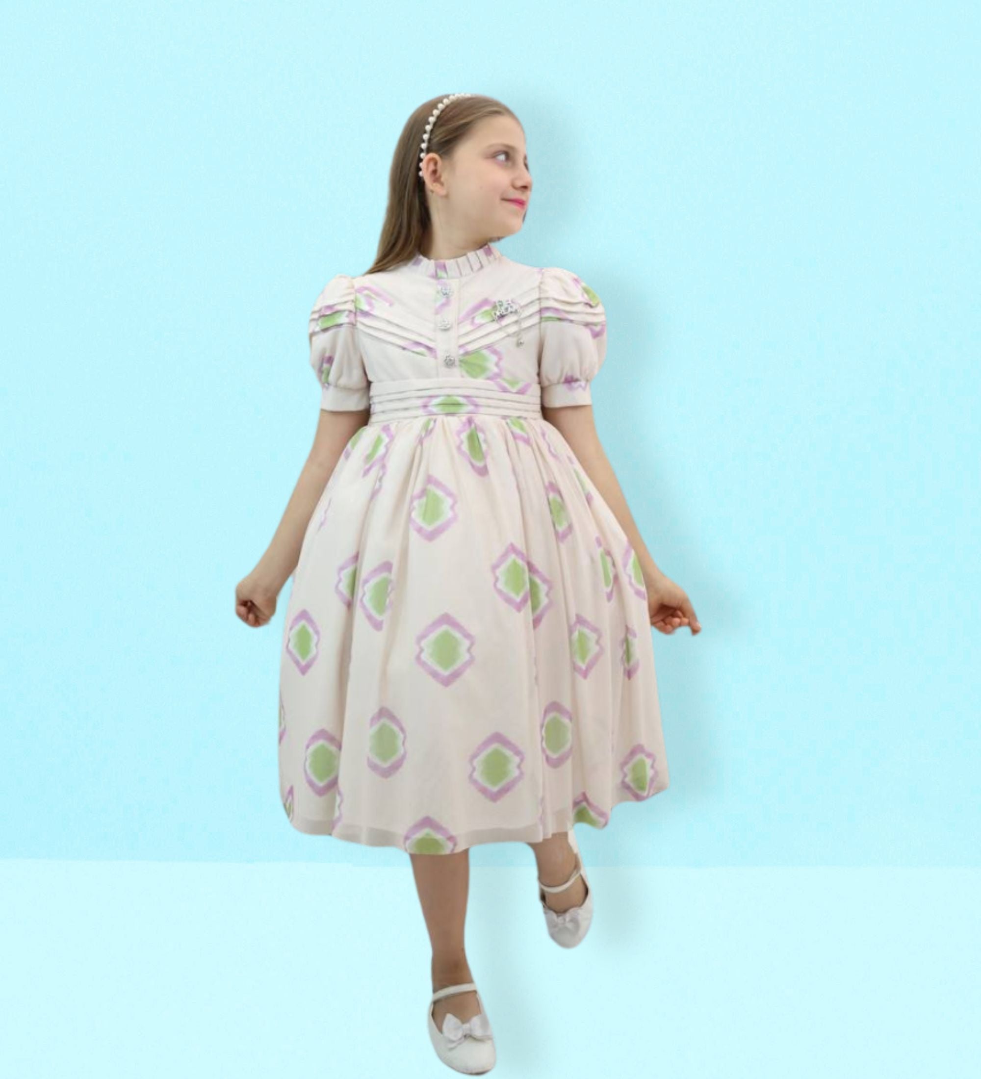 Princess-Inspired Puff Sleeve Dress