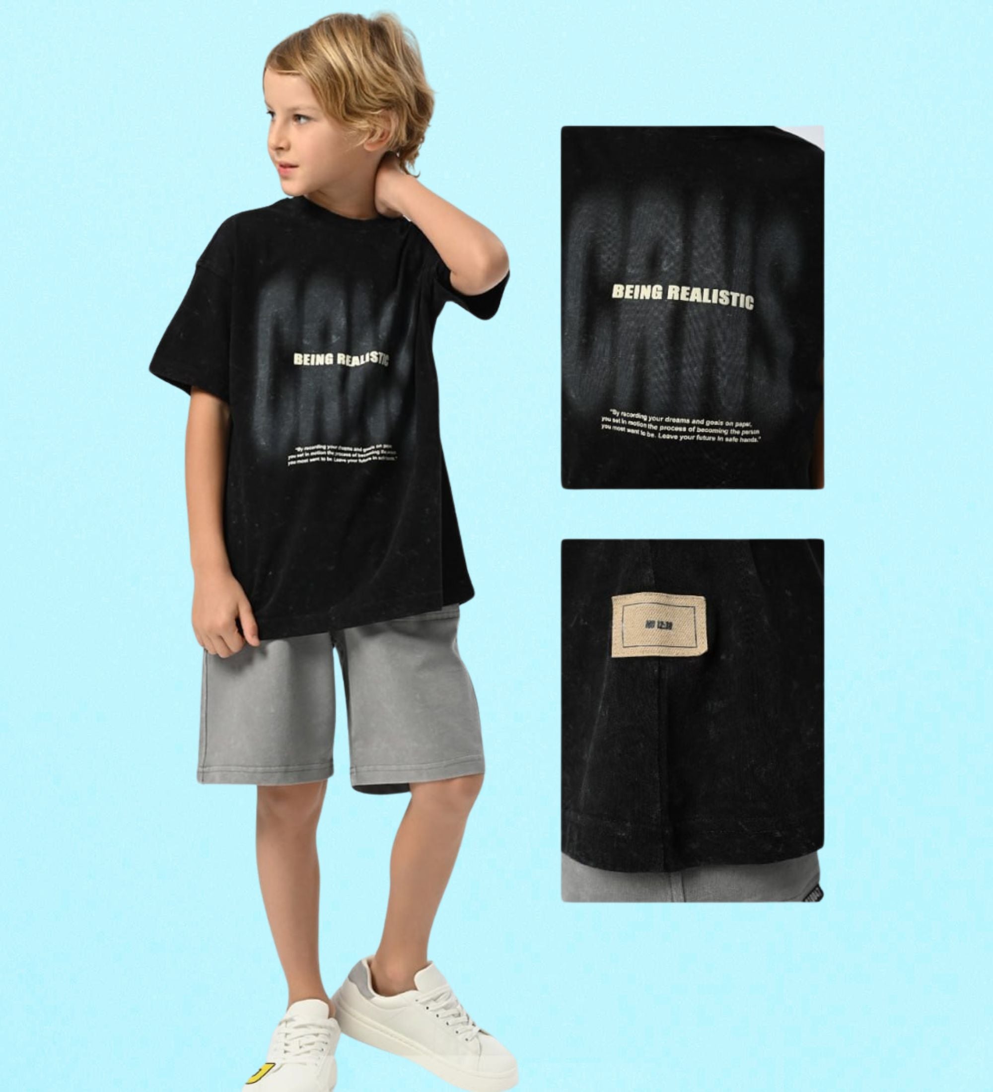 تي شيرت كبير الحجم بطبعة تحفيزية