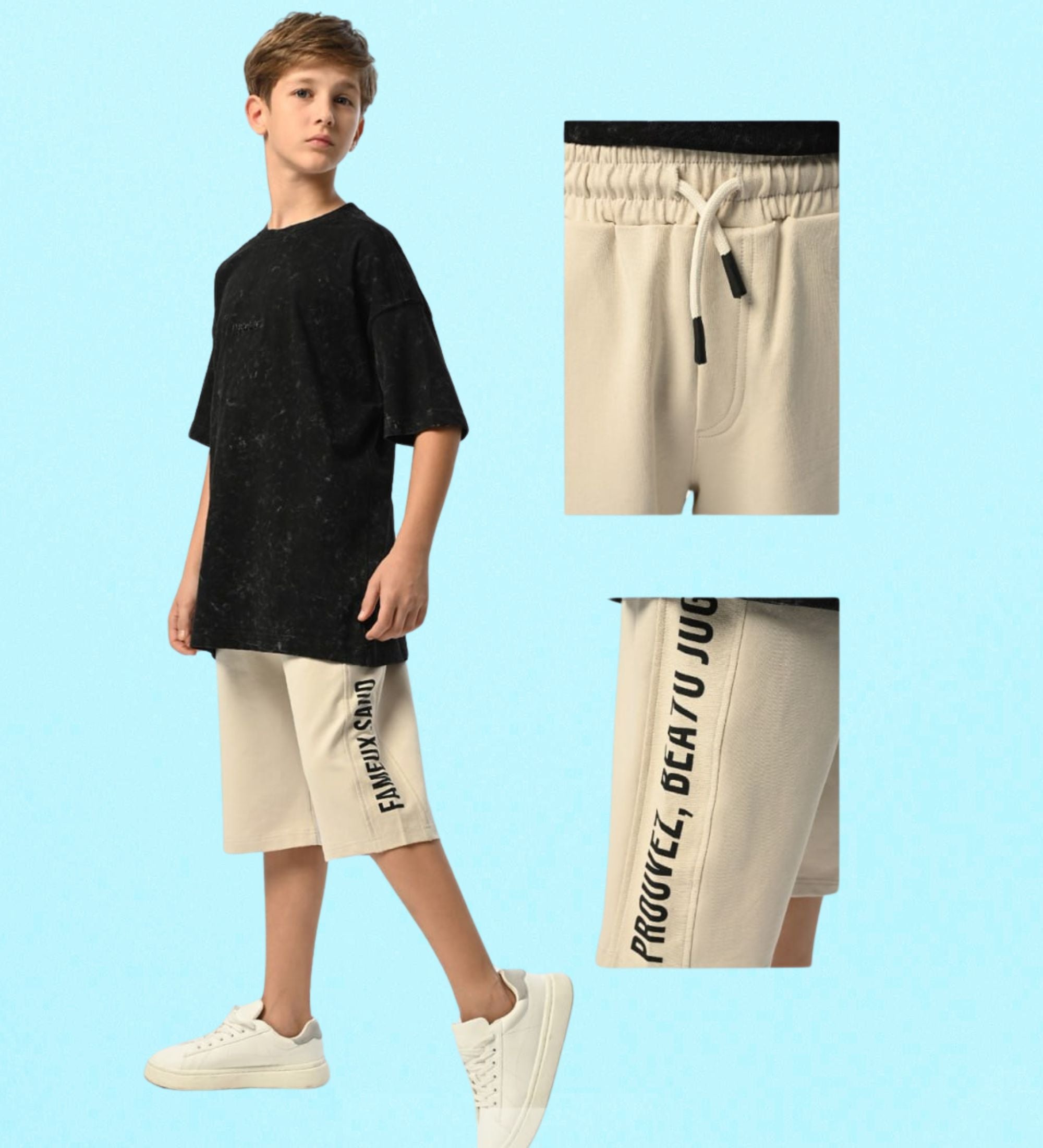 Graphic Cropped Casual Shorts