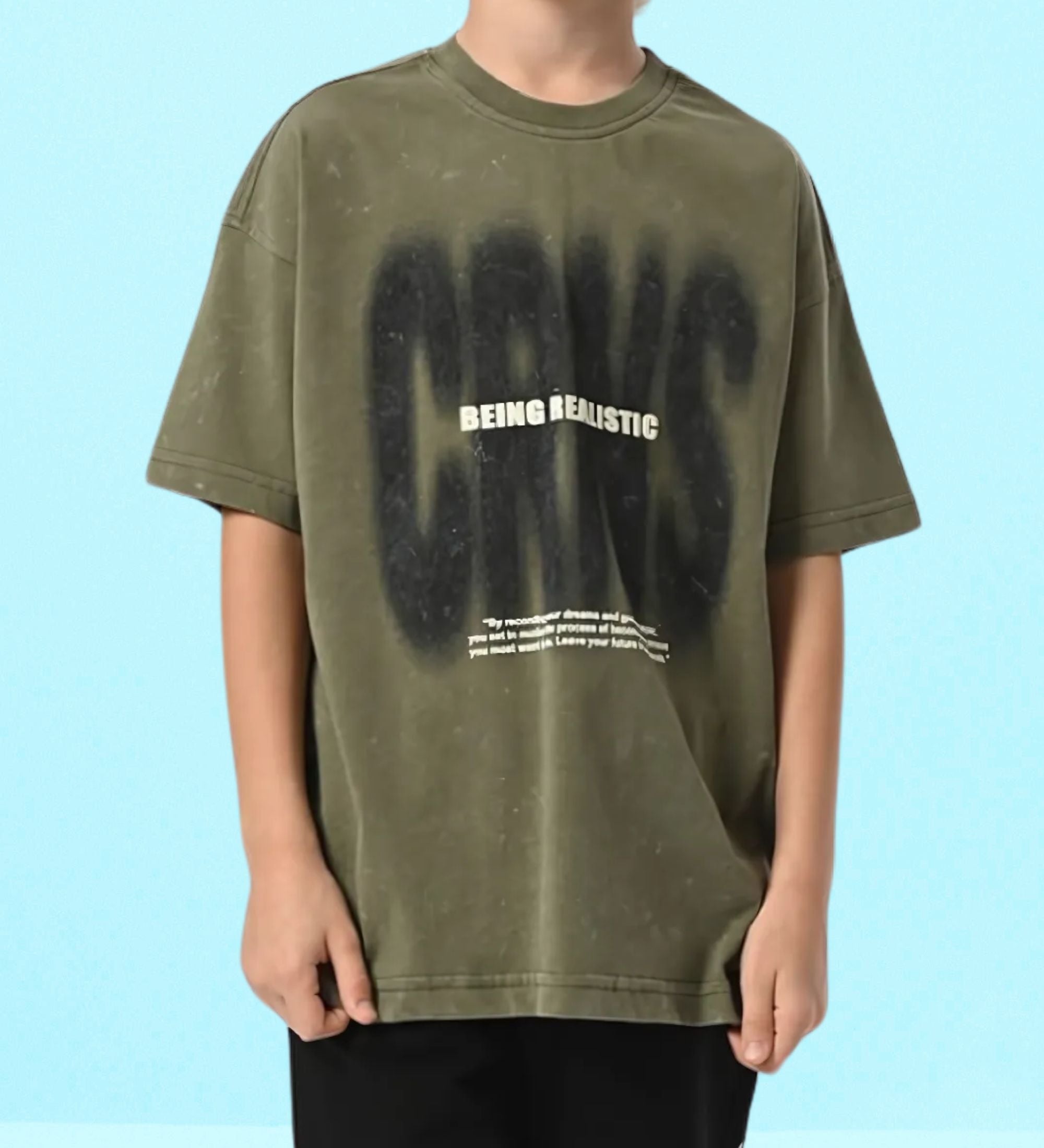 تي شيرت كبير الحجم بطبعة تحفيزية