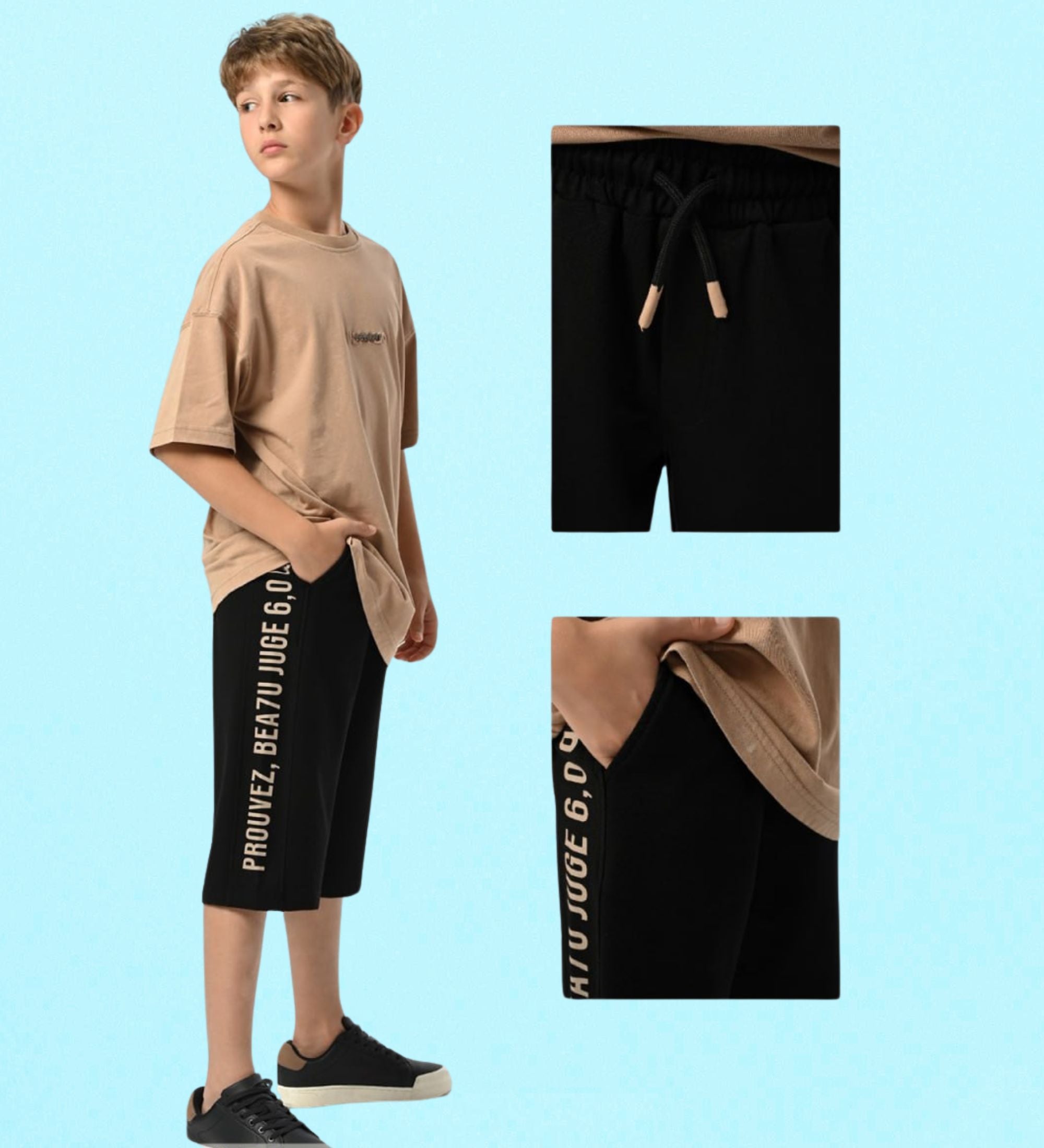 Graphic Cropped Casual Shorts