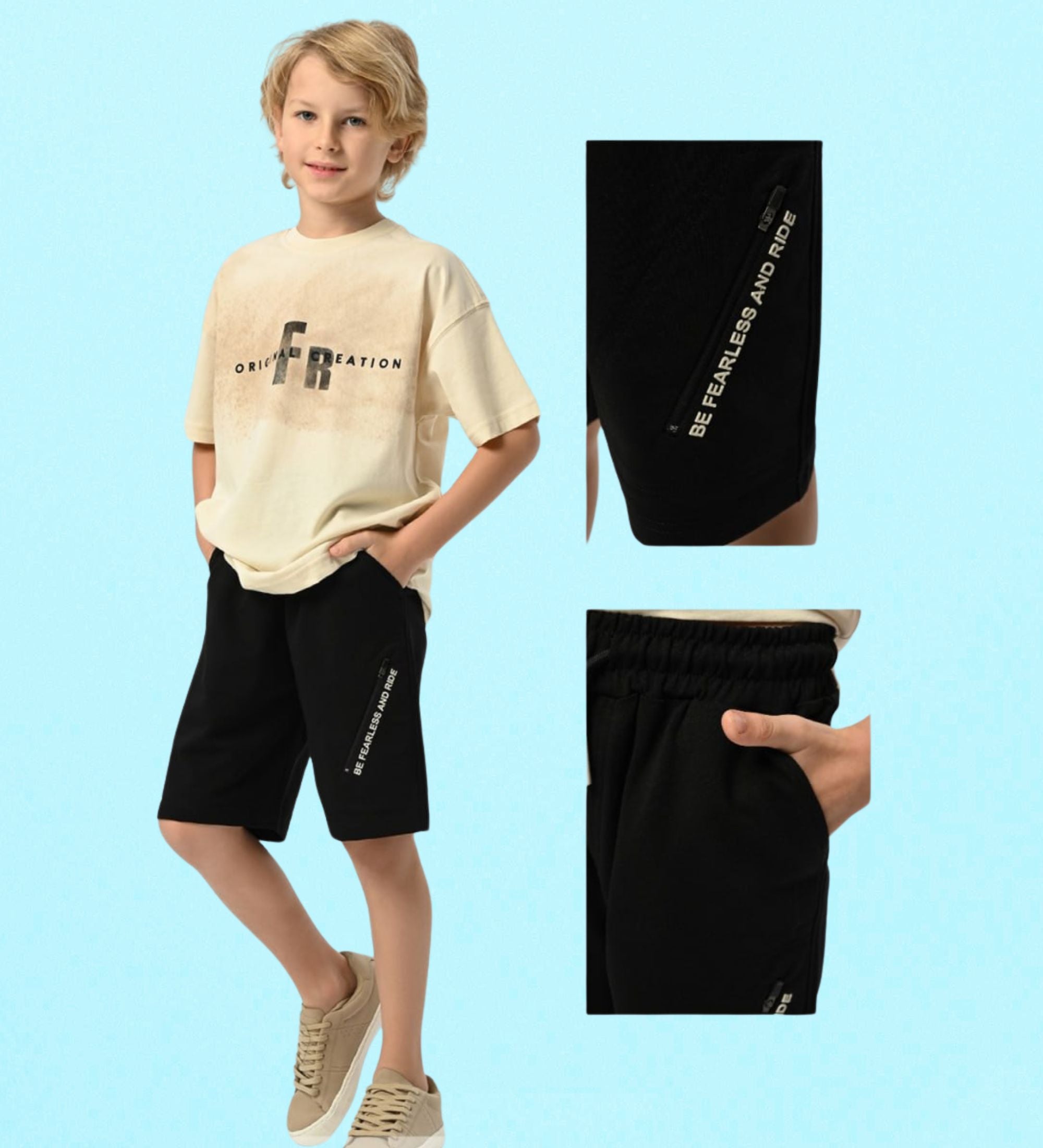 شورت كاجوال للأولاد مع جيوب