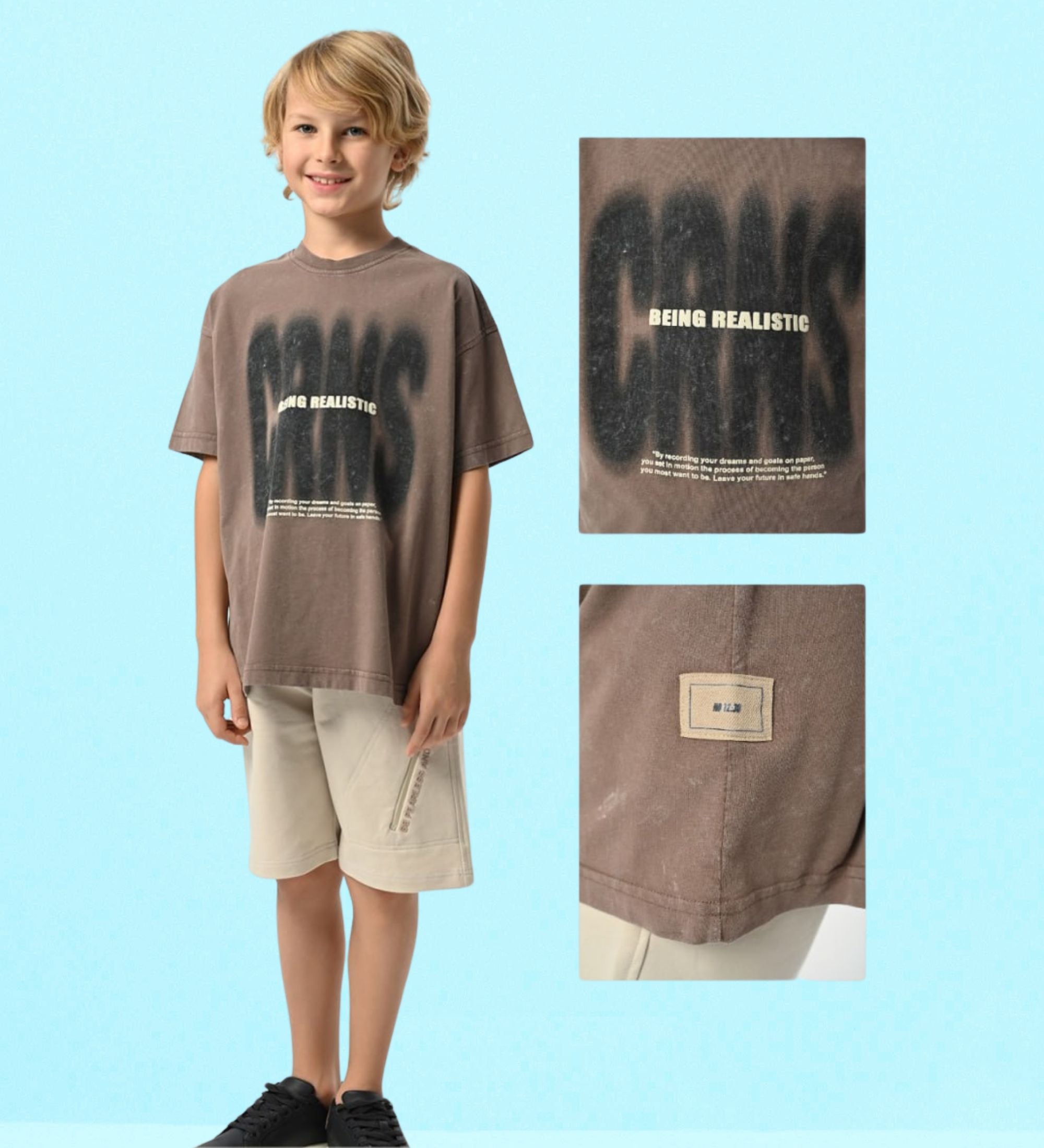 تي شيرت كبير الحجم بطبعة تحفيزية