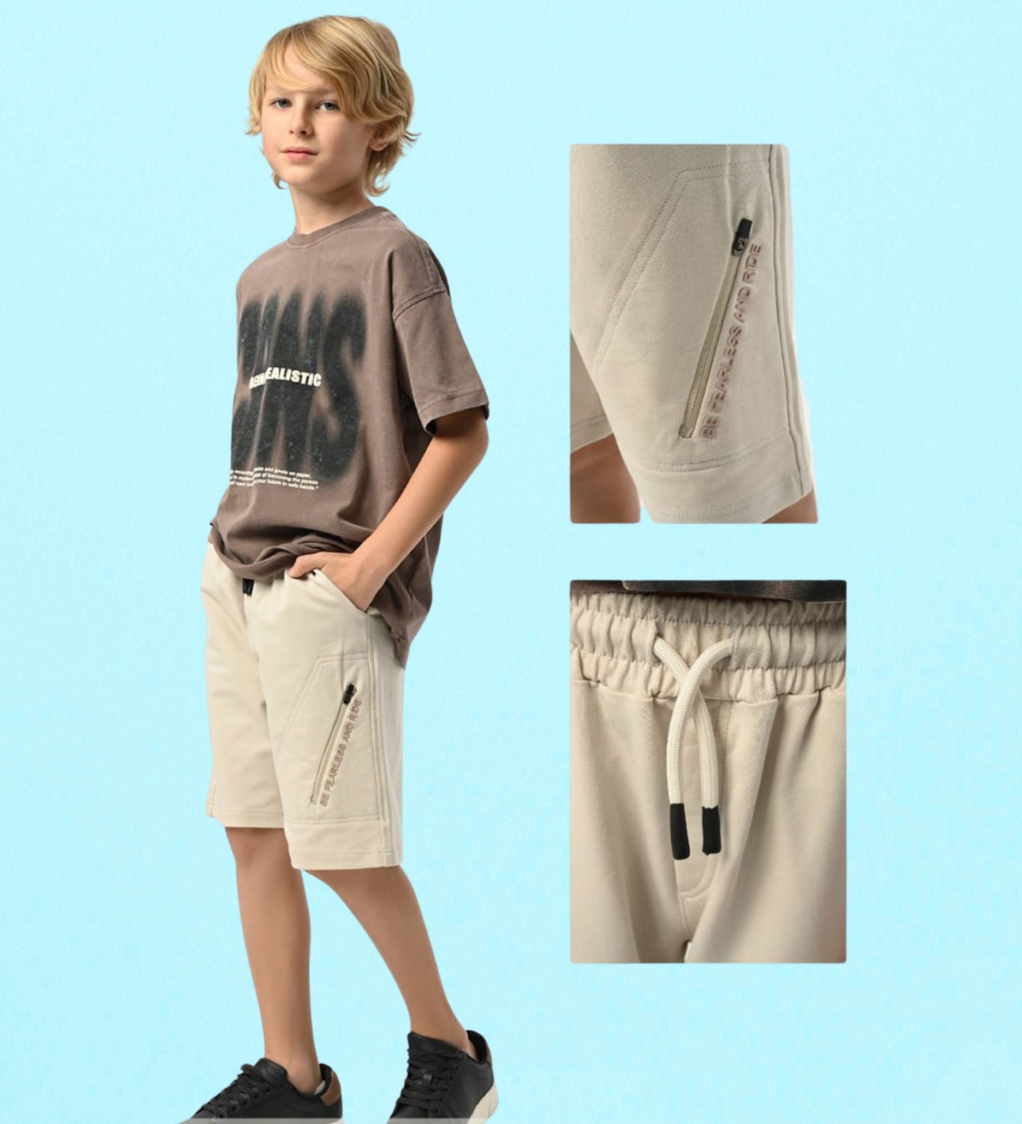 شورت كاجوال للأولاد مع جيوب