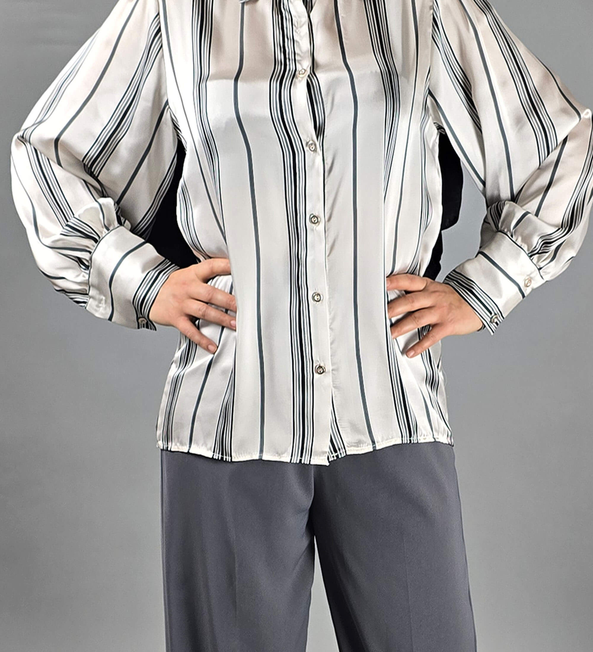 Satin Puff Sleeve Shirt