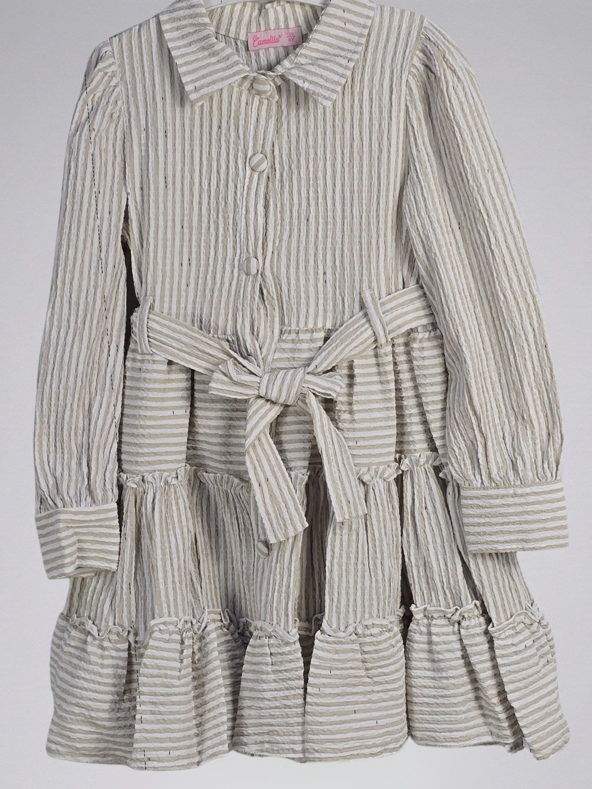 Classic Elegance Tiered Shirt Dress